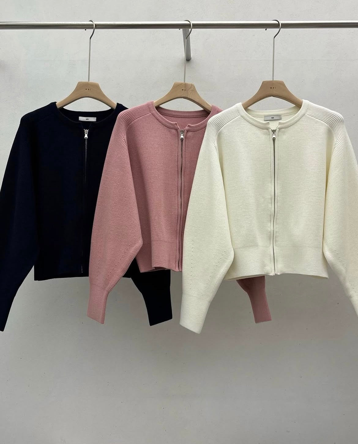 Classic Knit Zip Cardigan