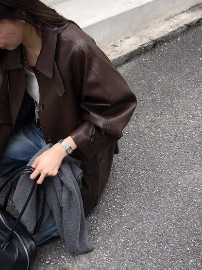 Oversized Faux Leather Jacket