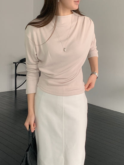 Soft Drape Mock Neck Top