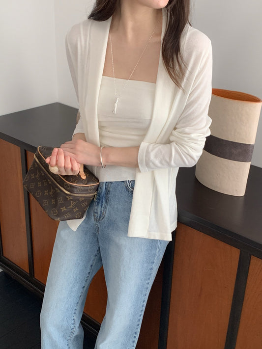 Drape Cardigan & Tank Top Set