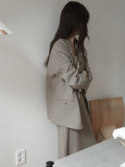 Oversized Wool-Blend Blazer