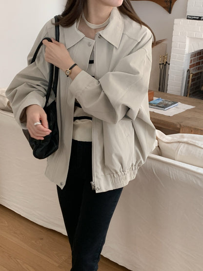 Ribbed Blouson Jacket