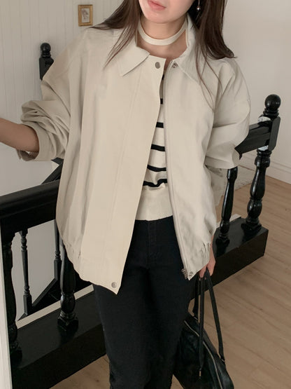 Ribbed Blouson Jacket