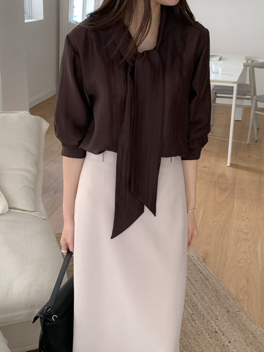 Soft Drape Scarf Blouse