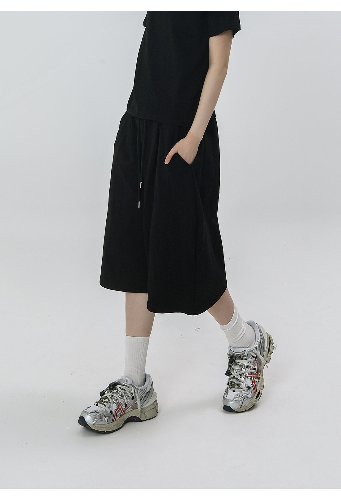 Wide Leg Sweat Bermuda Shorts