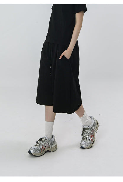 Wide Leg Sweat Bermuda Shorts