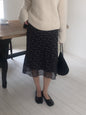 Floral Print Chiffon Midi Skirt