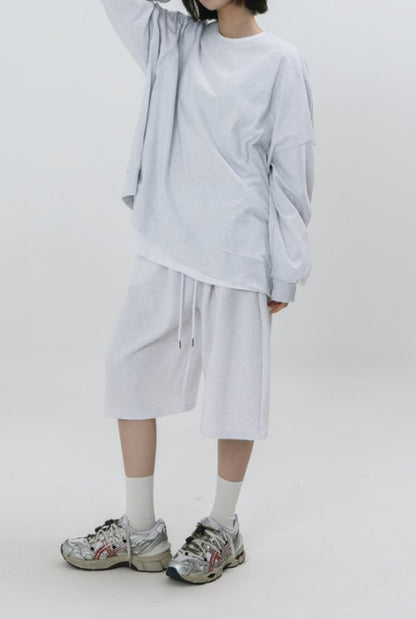 Wide Leg Sweat Bermuda Shorts