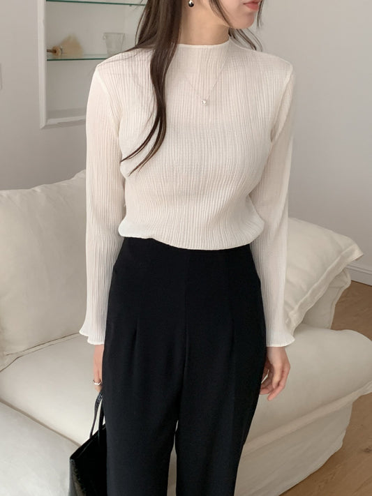 Ribbed Mock Neck Top