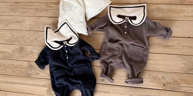 Cozy Sailor Collar Fleece Baby Romper