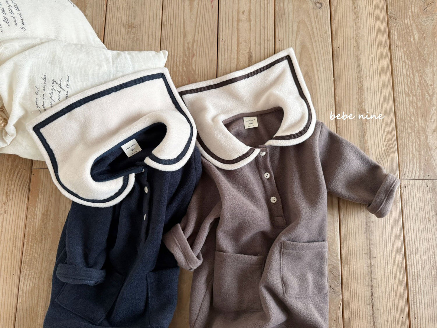 Cozy Sailor Collar Fleece Baby Romper