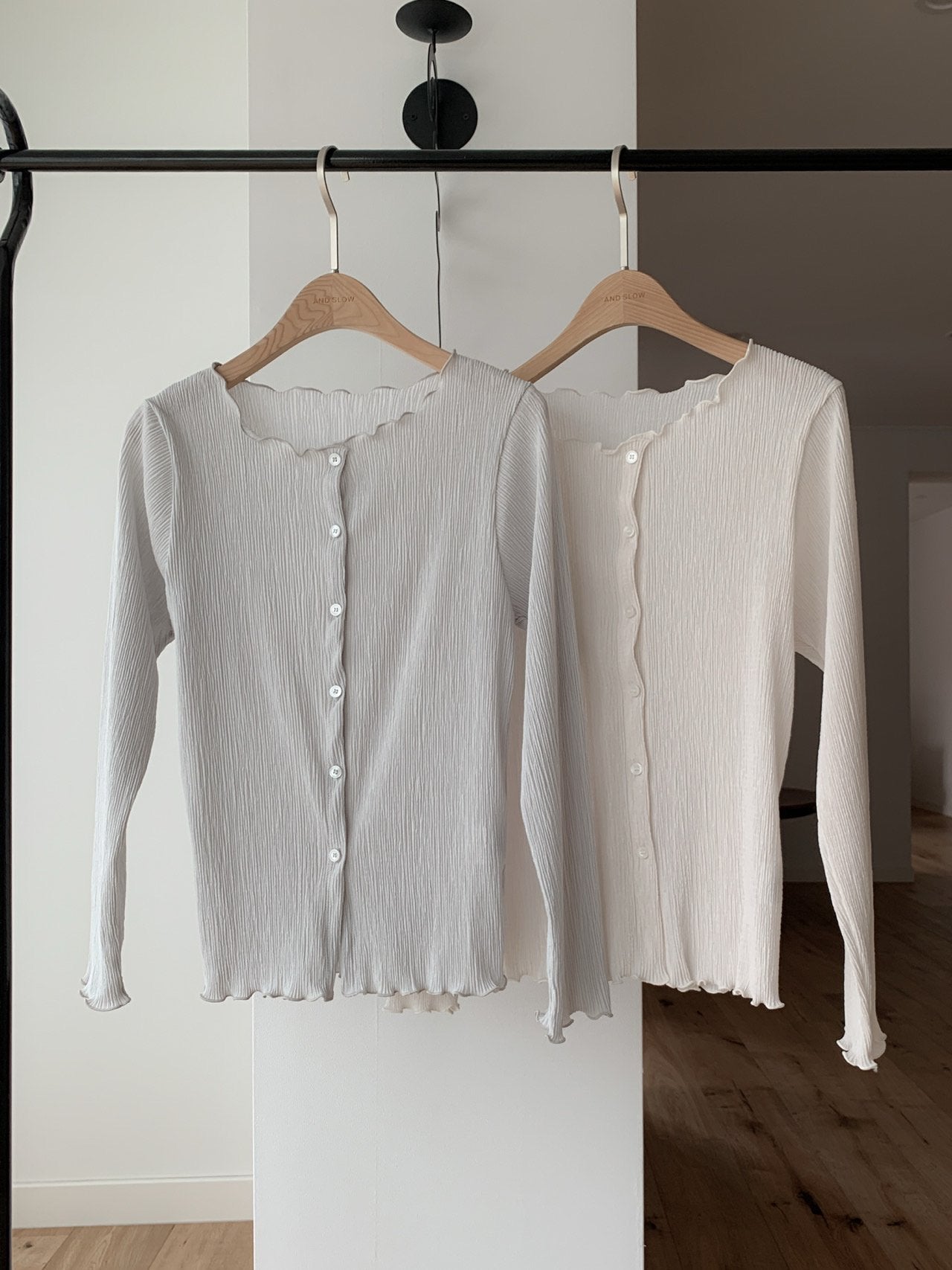 Soft Ripple Button Cardigan