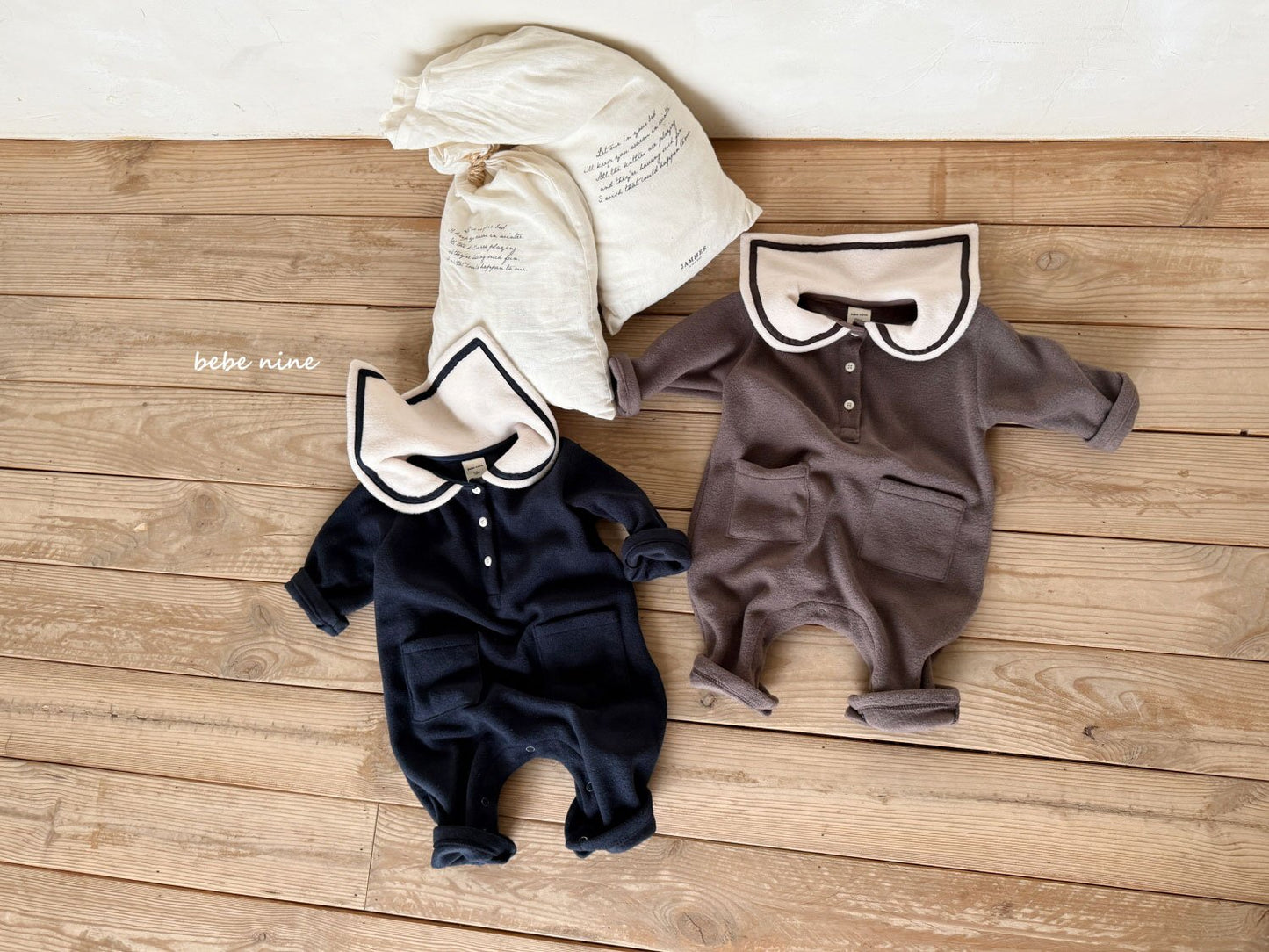 Cozy Sailor Collar Fleece Baby Romper