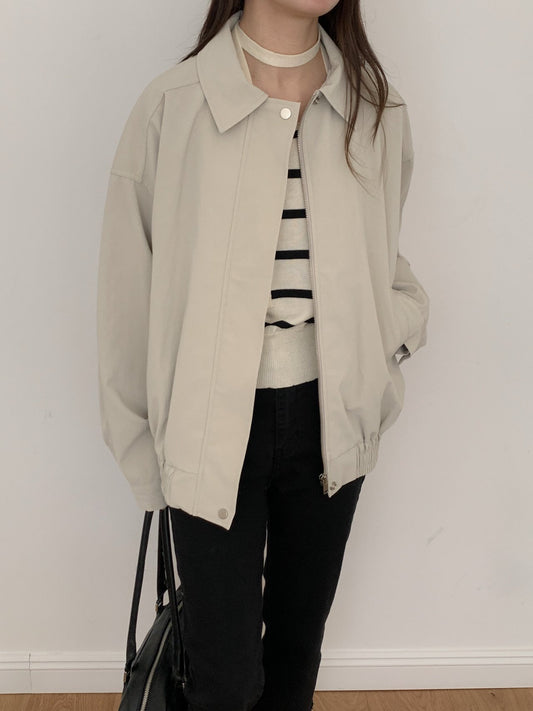 Ribbed Blouson Jacket