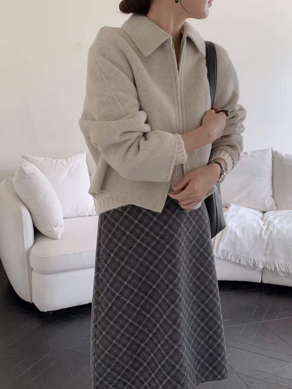 Classic Alpaca Short Handmade Coat