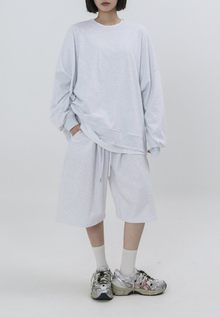 Wide Leg Sweat Bermuda Shorts