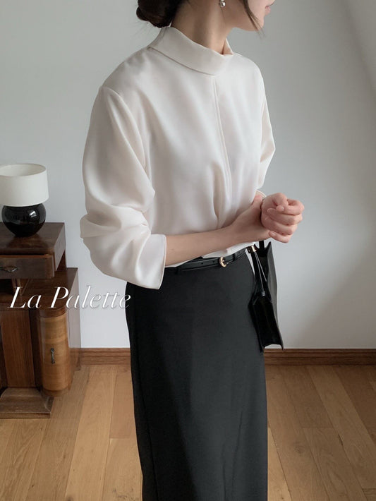 Elegant Mock Neck Blouse