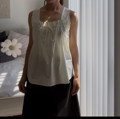 Flat Strap Ribbon Blouse