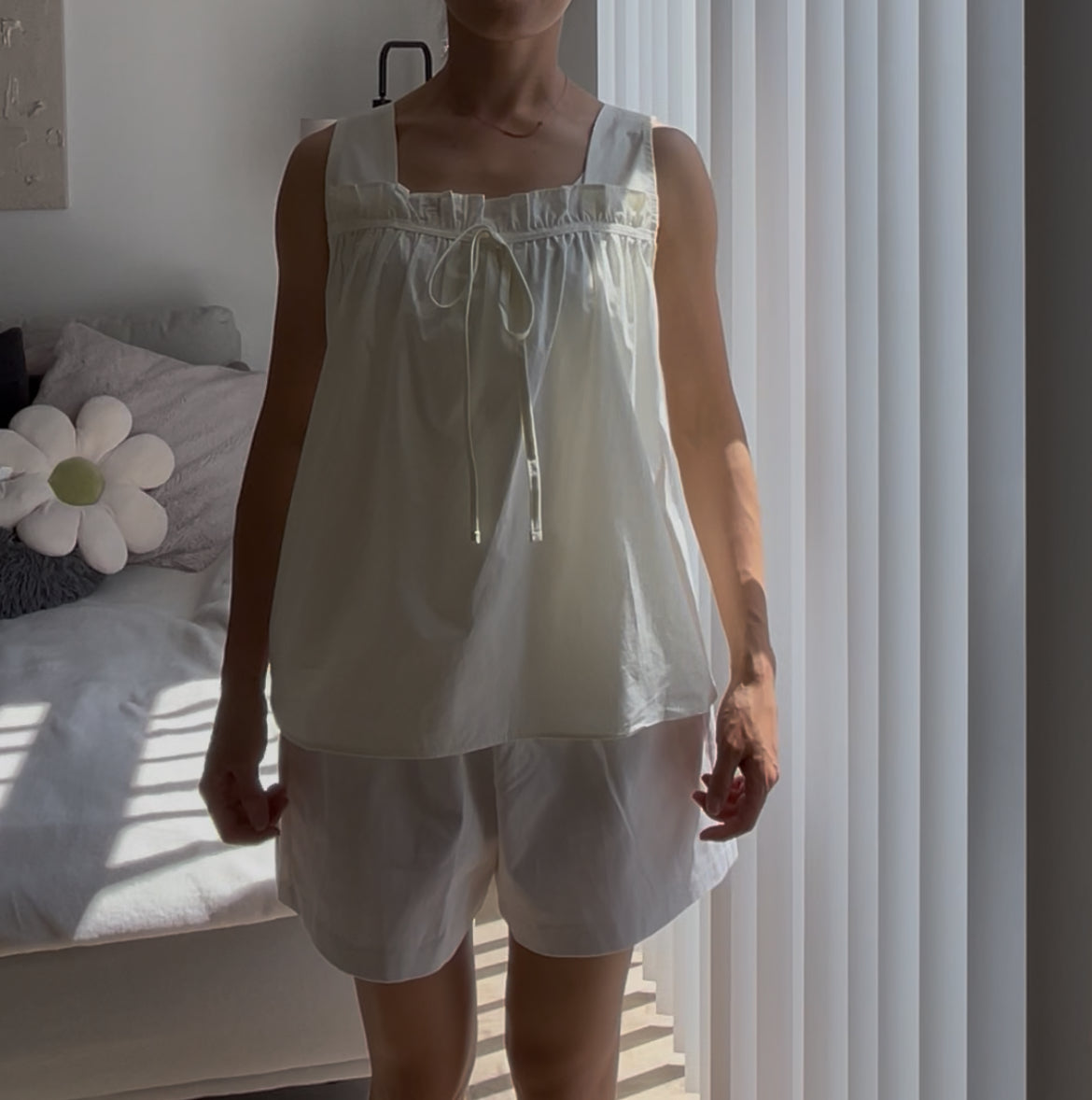 Flat Strap Ribbon Blouse