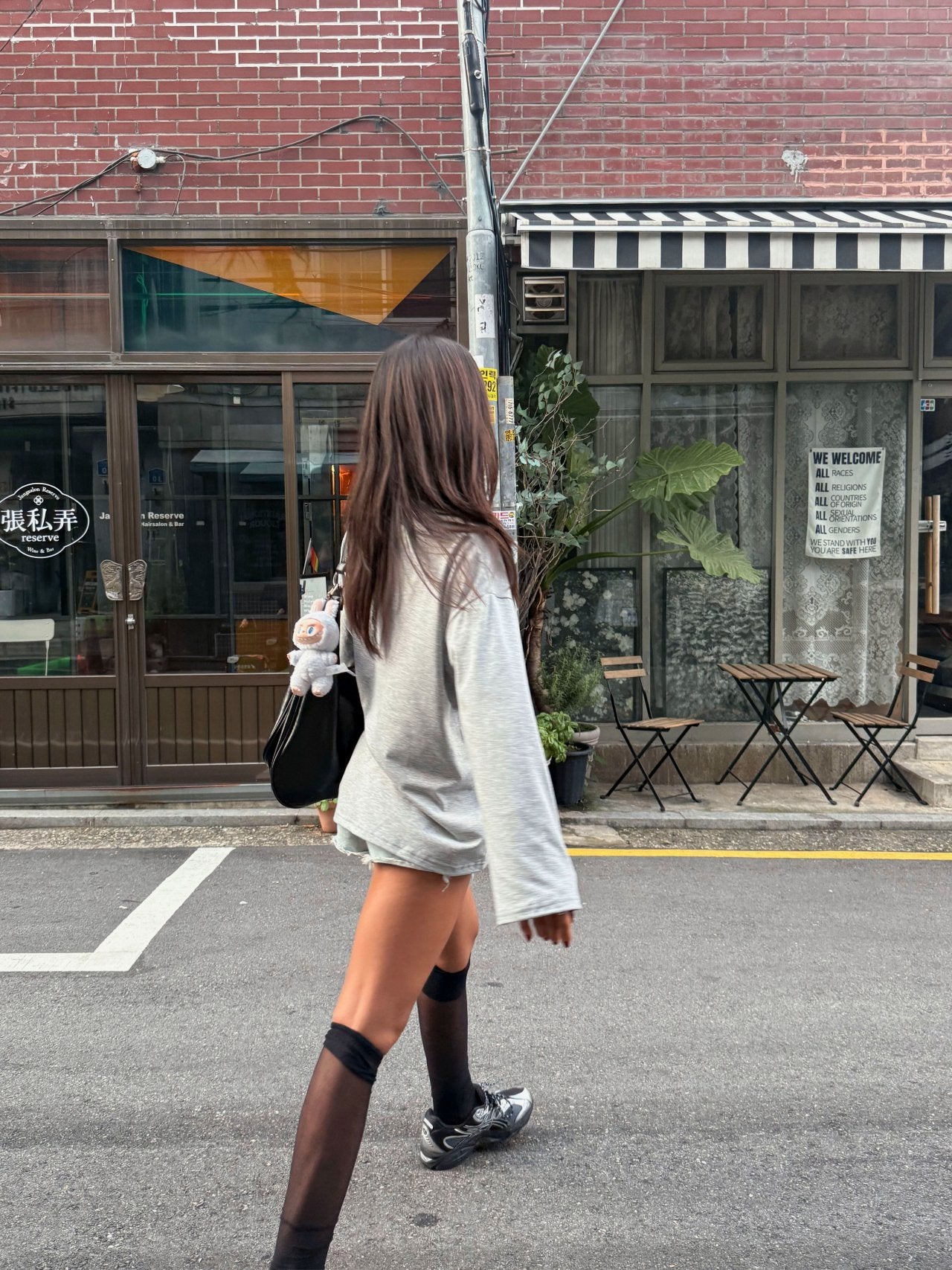 Cozy Brushed Fleece Long-Sleeve Oversized Tee