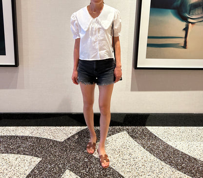White Lace Collar Blouse