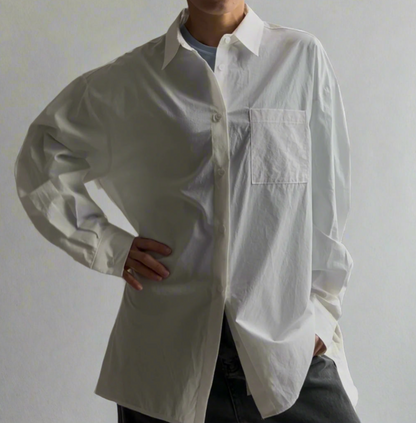 Oversized Utility Back Button Shirt