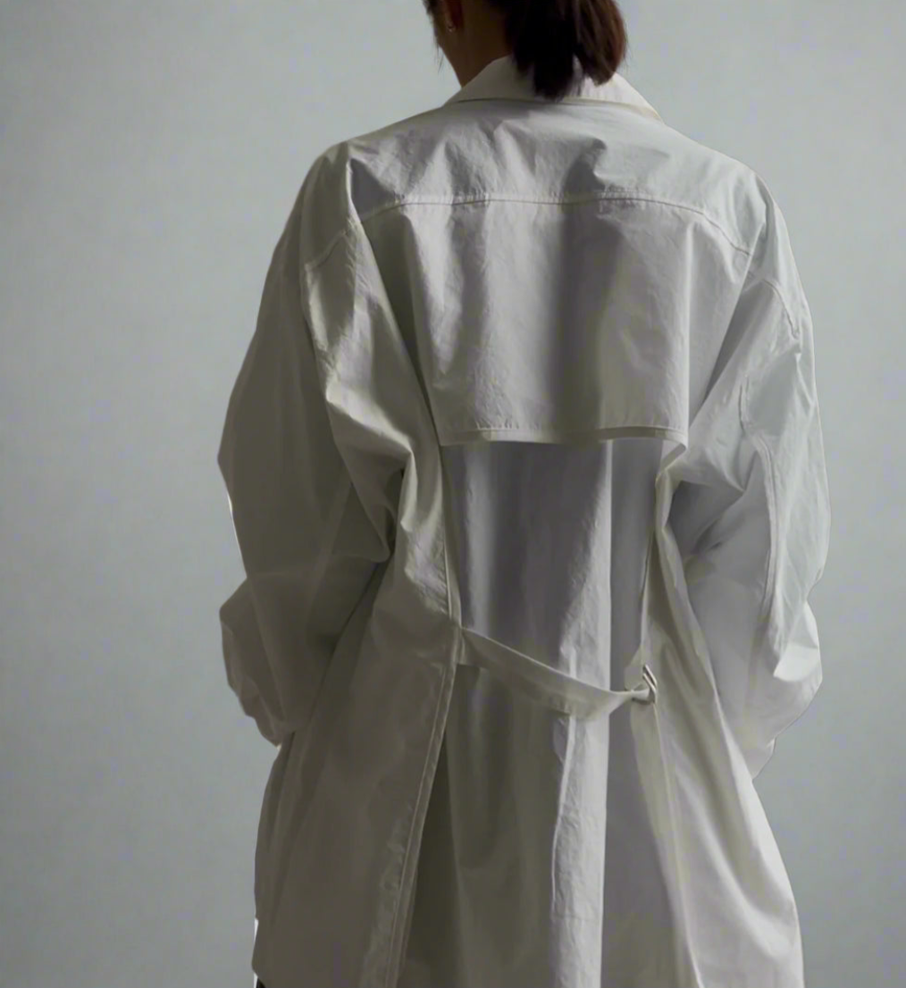 Oversized Utility Back Button Shirt