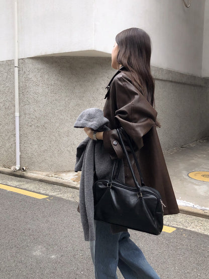 Oversized Faux Leather Jacket