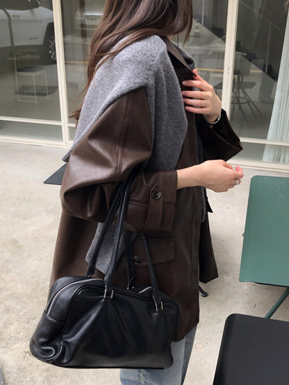 Oversized Faux Leather Jacket