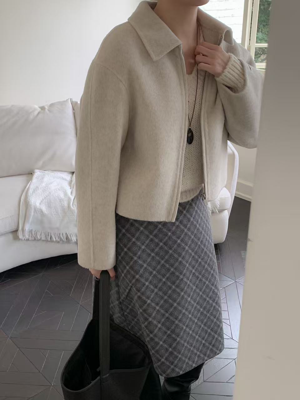 Classic Alpaca Short Handmade Coat