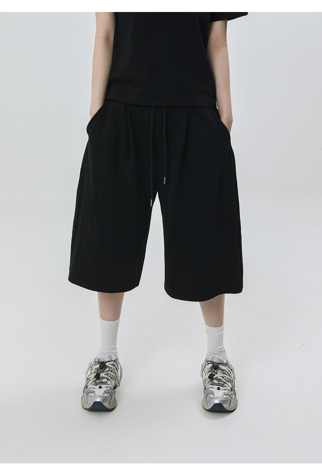 Wide Leg Sweat Bermuda Shorts