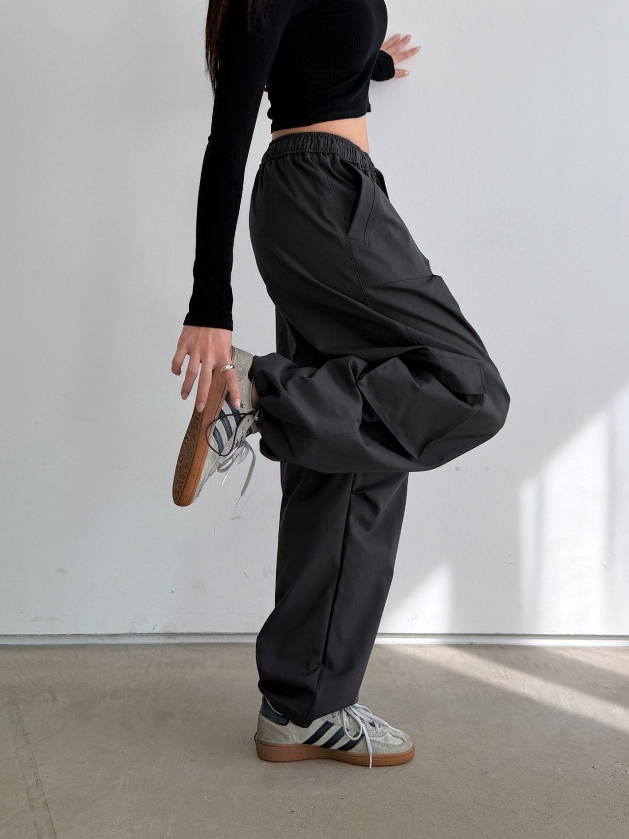 Wide Cargo Parachute Pants