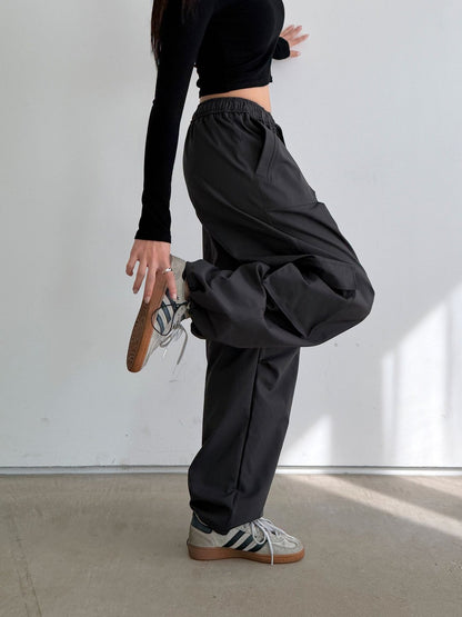 Wide Cargo Parachute Pants