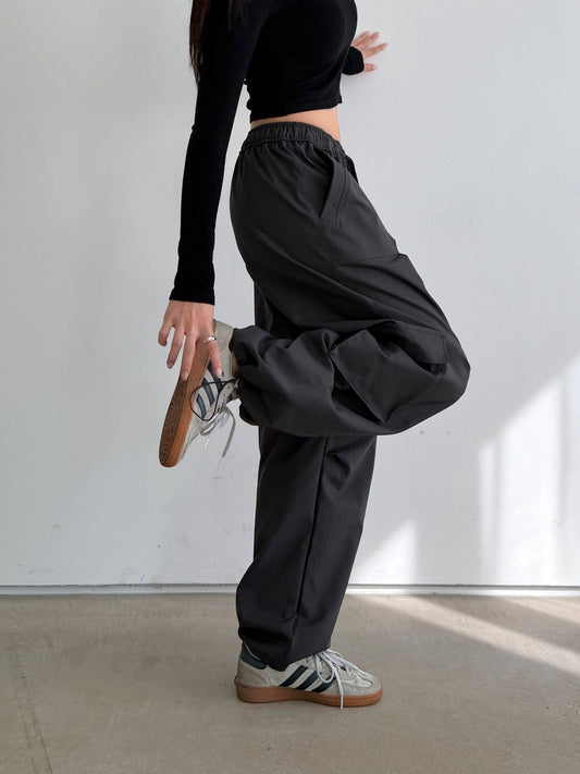 Wide Cargo Parachute Pants