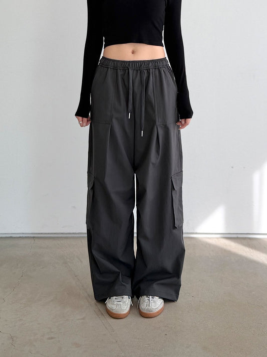 Wide Cargo Parachute Pants