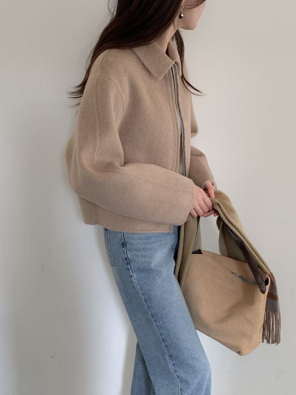 Classic Alpaca Short Handmade Coat