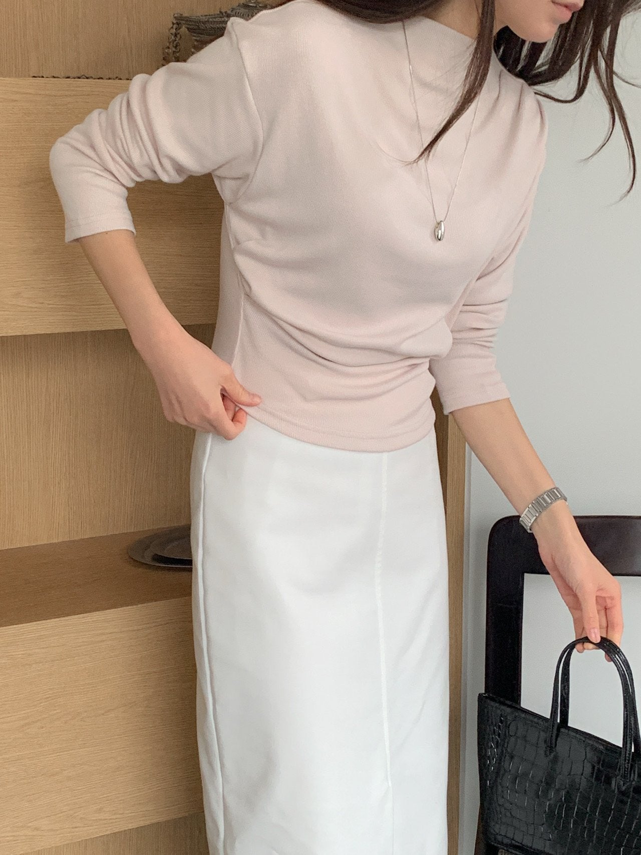 Soft Drape Mock Neck Top