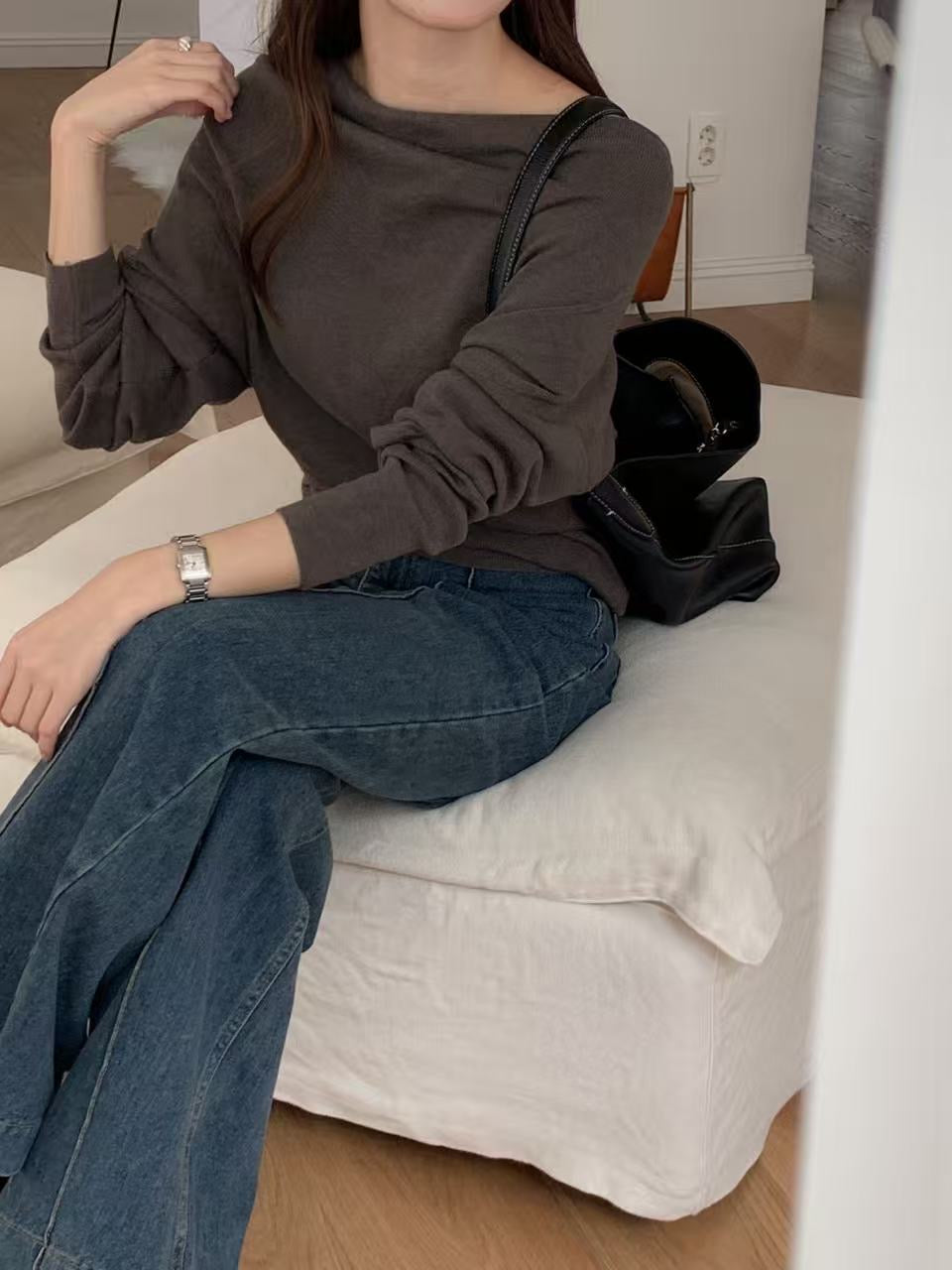 Draped Knit Top