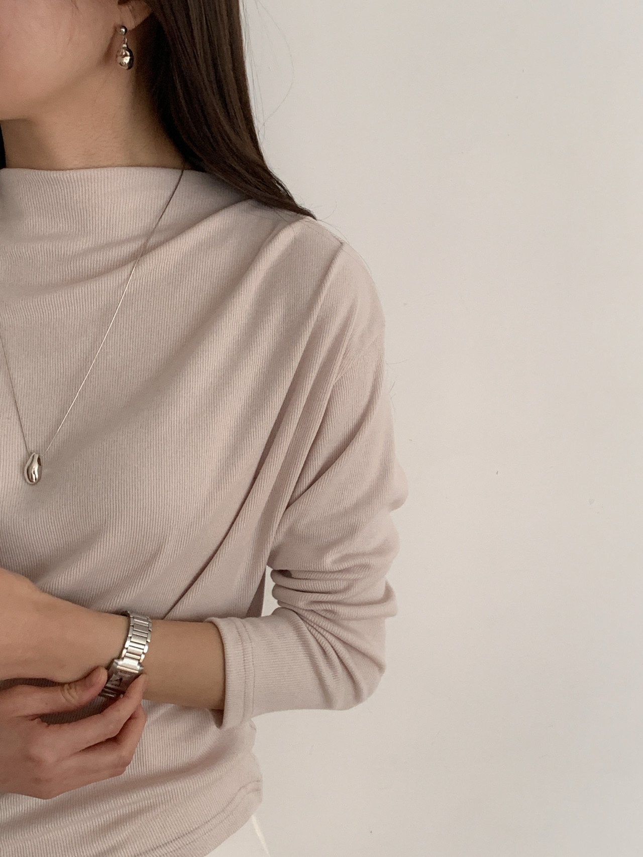 Soft Drape Mock Neck Top